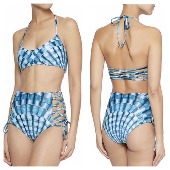 Mara Hoffman Other - MARA HOFFMAN blue high rise 2 piece bikini set